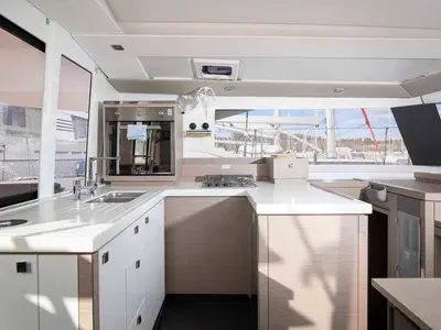 Galley of Follow the Sun, a Fountaine Pajot Astrea 42 catamaran at Medulin, Croatia