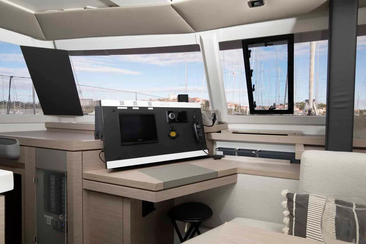 Salon of Follow the Sun, a Fountaine Pajot Astrea 42 catamaran at Medulin, Croatia