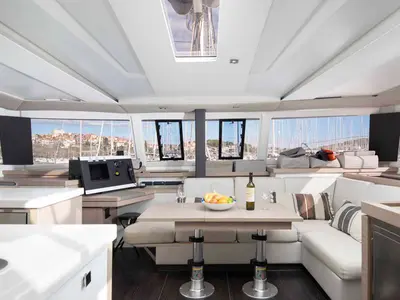 Salon of Follow the Sun, a Fountaine Pajot Astrea 42 catamaran at Medulin, Croatia