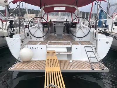 Deck of Luxa, a Beneteau Oceanis 41.1 sailboat at Split, Croatia