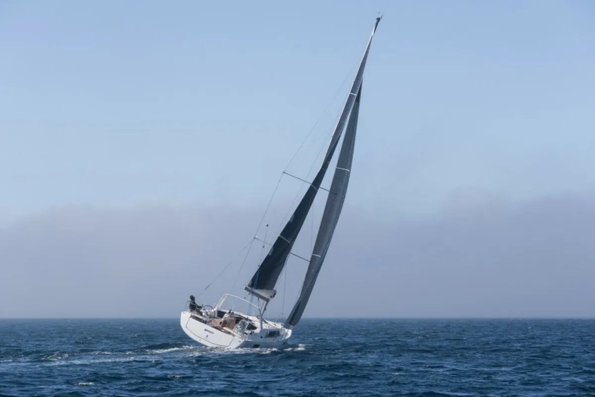 Exterior view of Luxa, a Beneteau Oceanis 41.1 sailboat at Split, Croatia