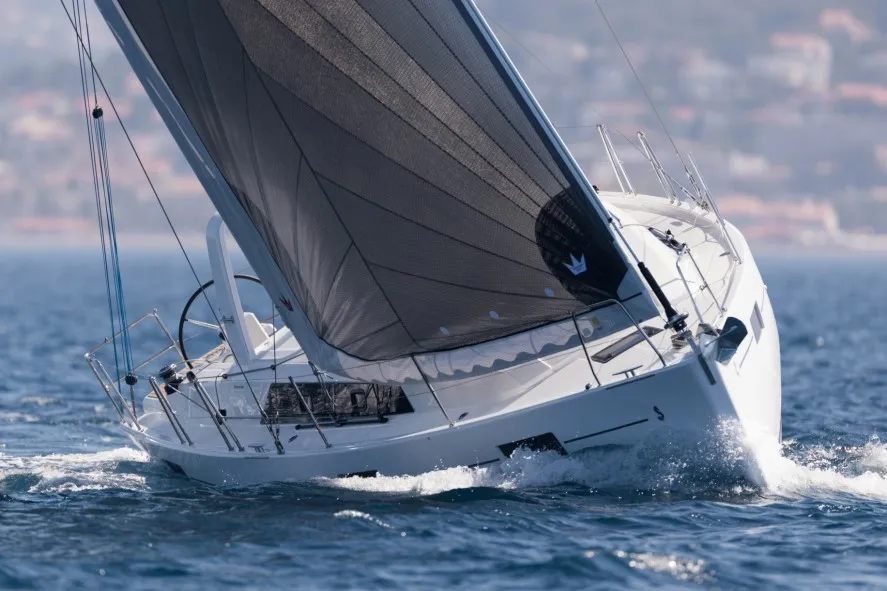 Exterior view of Luxa, a Beneteau Oceanis 41.1 sailboat at Split, Croatia