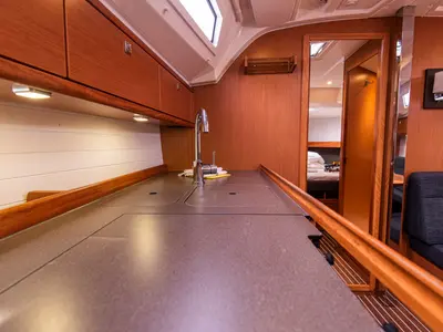 Galley of Libeccio, a Bavaria Cruiser 41 sailboat at San Vincenzo, Italy