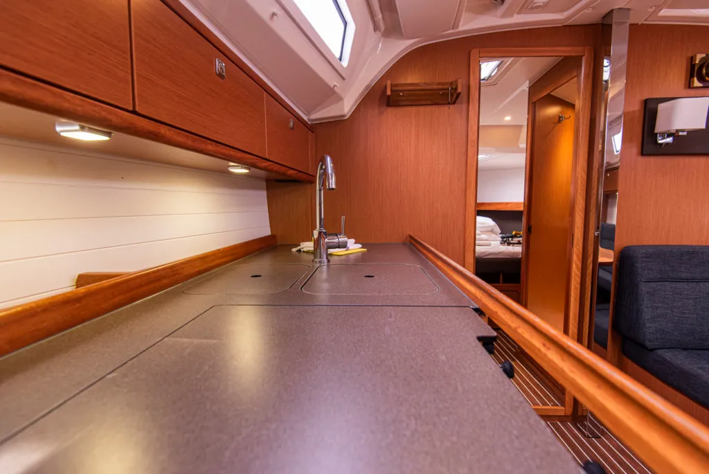 Galley of Libeccio, a Bavaria Cruiser 41 sailboat at San Vincenzo, Italy