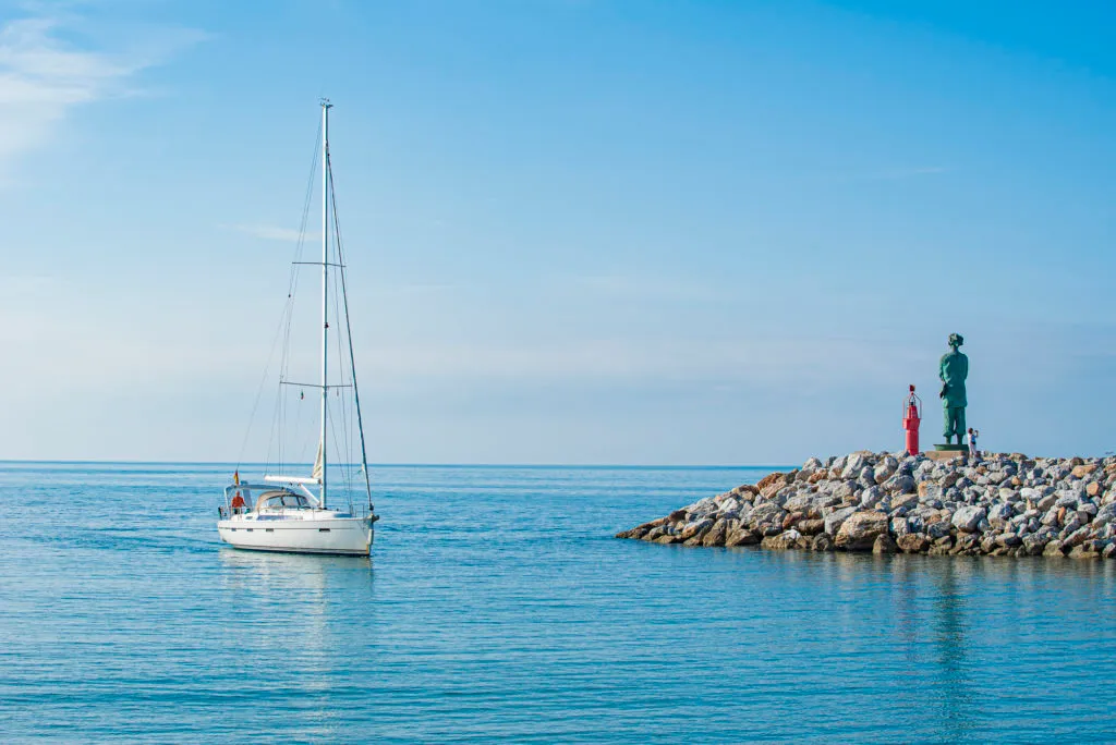 Exterior view of Libeccio, a Bavaria Cruiser 41 sailboat at San Vincenzo, Italy