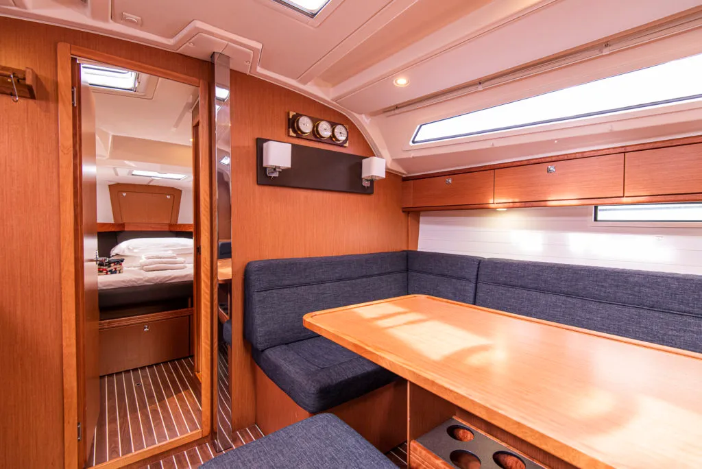 Salon of Libeccio, a Bavaria Cruiser 41 sailboat at San Vincenzo, Italy