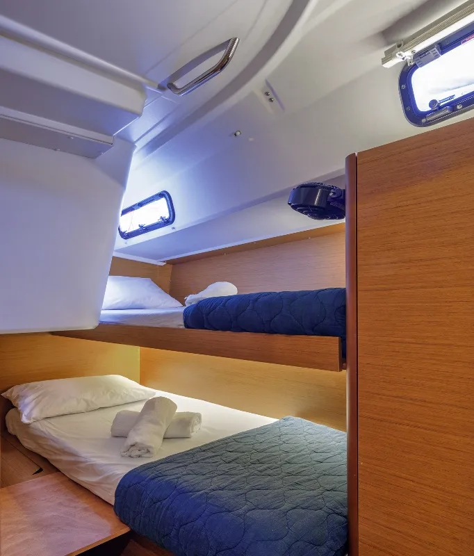 Cabin on Discovery Blue, a Jeanneau Sun Loft 47 sailboat at Municipal Unit of Nea Peramos, Greece