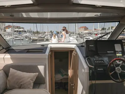 Cockpit of Mar, a Greenline 39 motor yacht at Biograd na Moru, Croatia