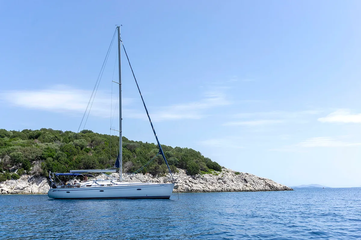 La Luna, a Bavaria 46 Cruiser sailboat at Municipal Unit of Lefkada, Greece