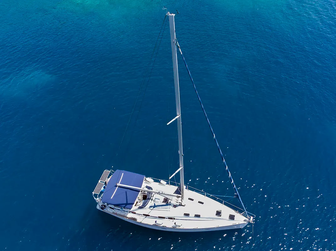 La Luna, a Bavaria 46 Cruiser sailboat at Municipal Unit of Lefkada, Greece