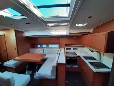 Galley of Artemide, a Dufour 530 sailboat at Capo d'Orlando, Italy