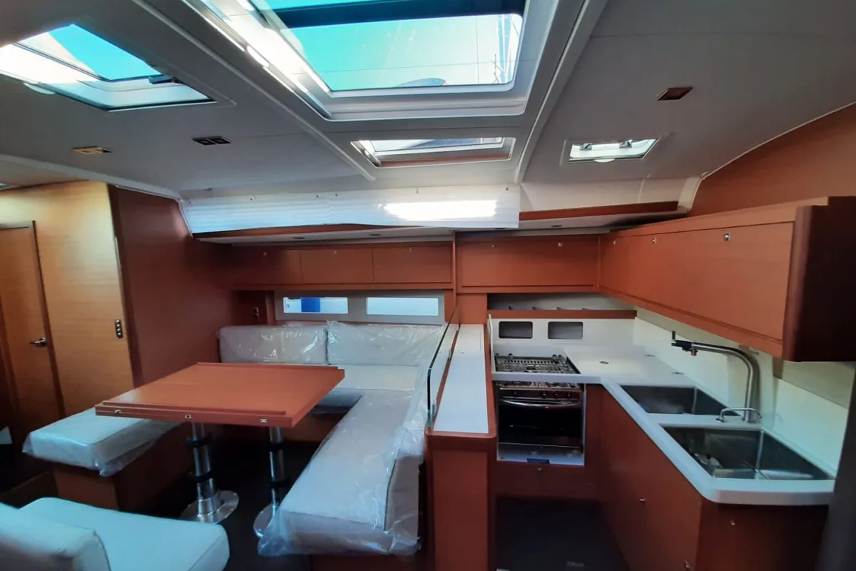 Galley of Artemide, a Dufour 530 sailboat at Capo d'Orlando, Italy