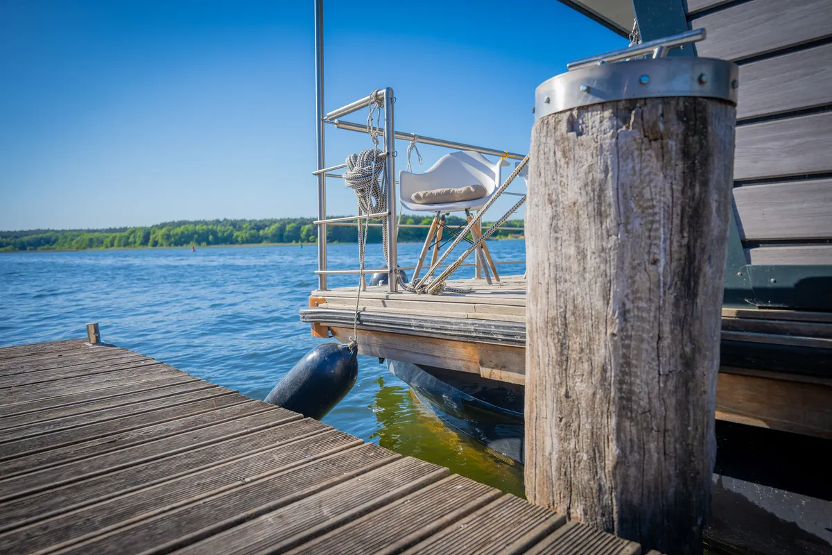 Juno, a Woma D13 motorboat at Fürstenberg/Havel, Germany