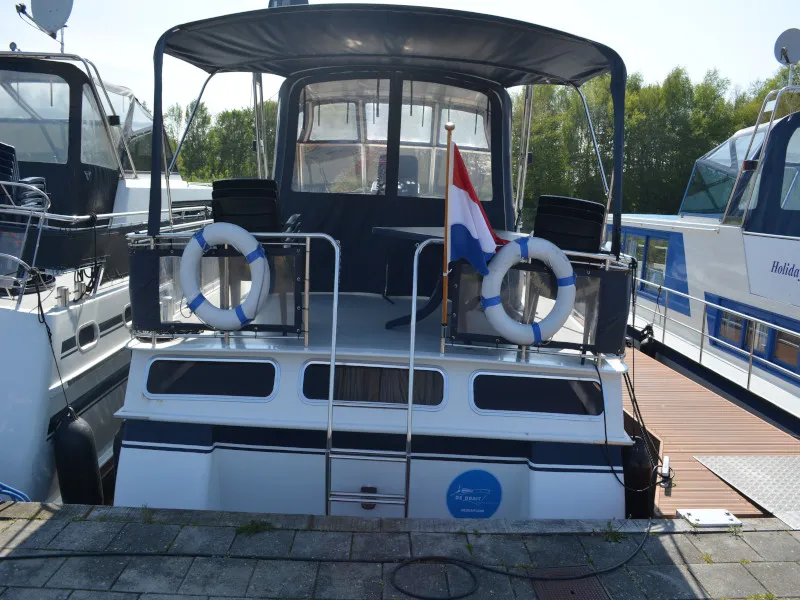 Deck of Blueflower, a De Drait Valkkruiser 1350 motorboat at Drachten, Netherlands