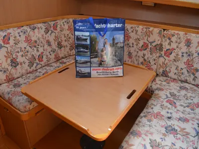 Salon of Blueflower, a De Drait Valkkruiser 1350 motorboat at Drachten, Netherlands