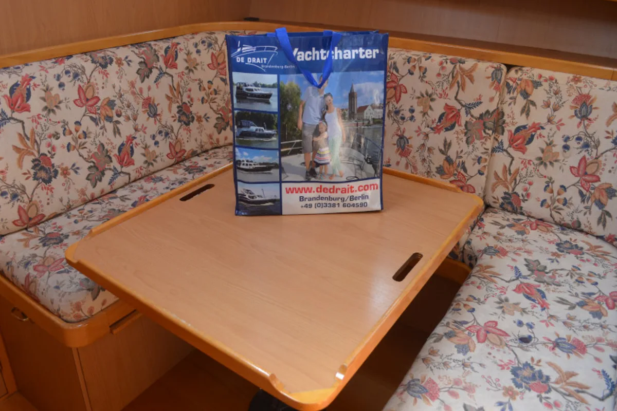 Salon of Blueflower, a De Drait Valkkruiser 1350 motorboat at Drachten, Netherlands