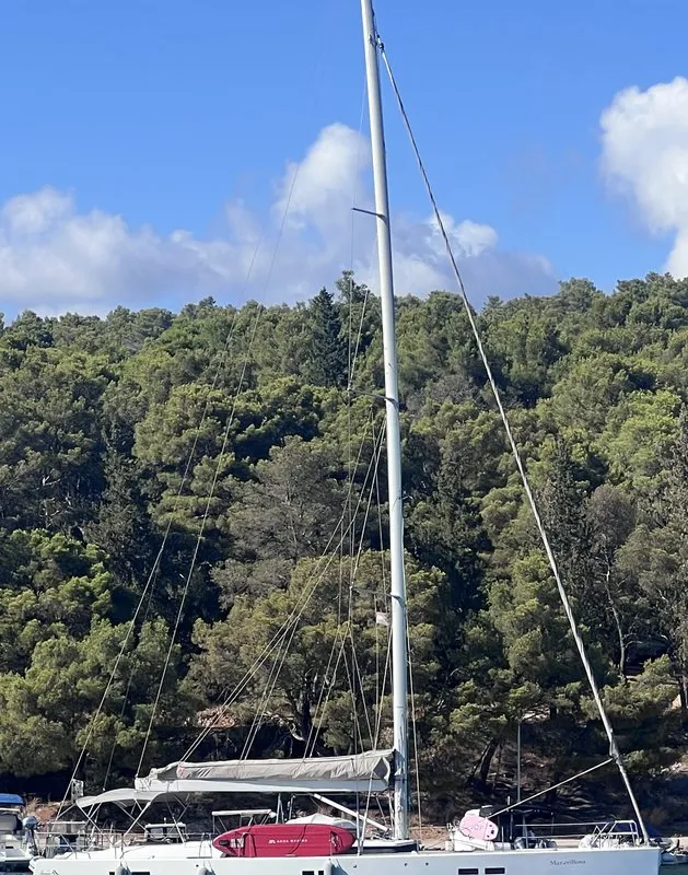 Maravillosa, a Hanse 545 sailboat at Split, Croatia