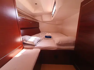 Cabin on Maravillosa, a Hanse 545 sailboat at Split, Croatia