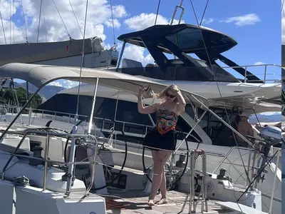 Deck of Maravillosa, a Hanse 545 sailboat at Split, Croatia