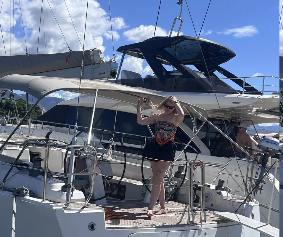 Deck of Maravillosa, a Hanse 545 sailboat at Split, Croatia