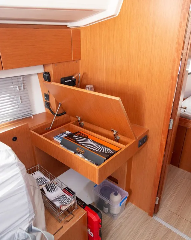 Cabin on Tatyana, a Bavaria C42 sailboat at Pirovac, Croatia