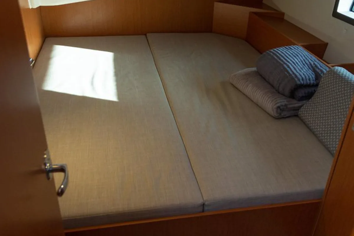 Cabin on Tatyana, a Bavaria C42 sailboat at Pirovac, Croatia
