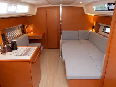 Salon of Tatyana, a Bavaria C42 sailboat at Pirovac, Croatia