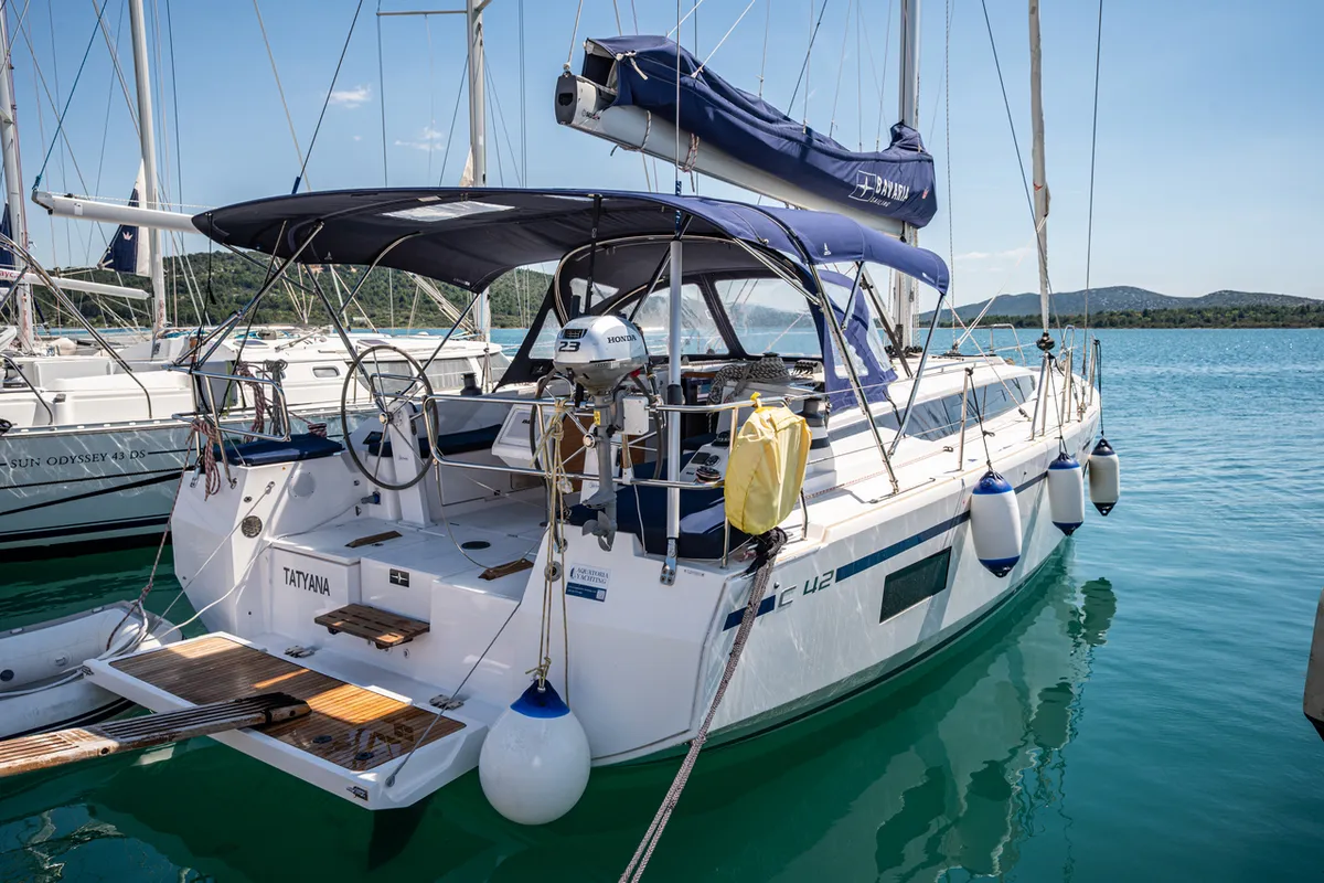 Tatyana, a Bavaria C42 sailboat at Pirovac, Croatia