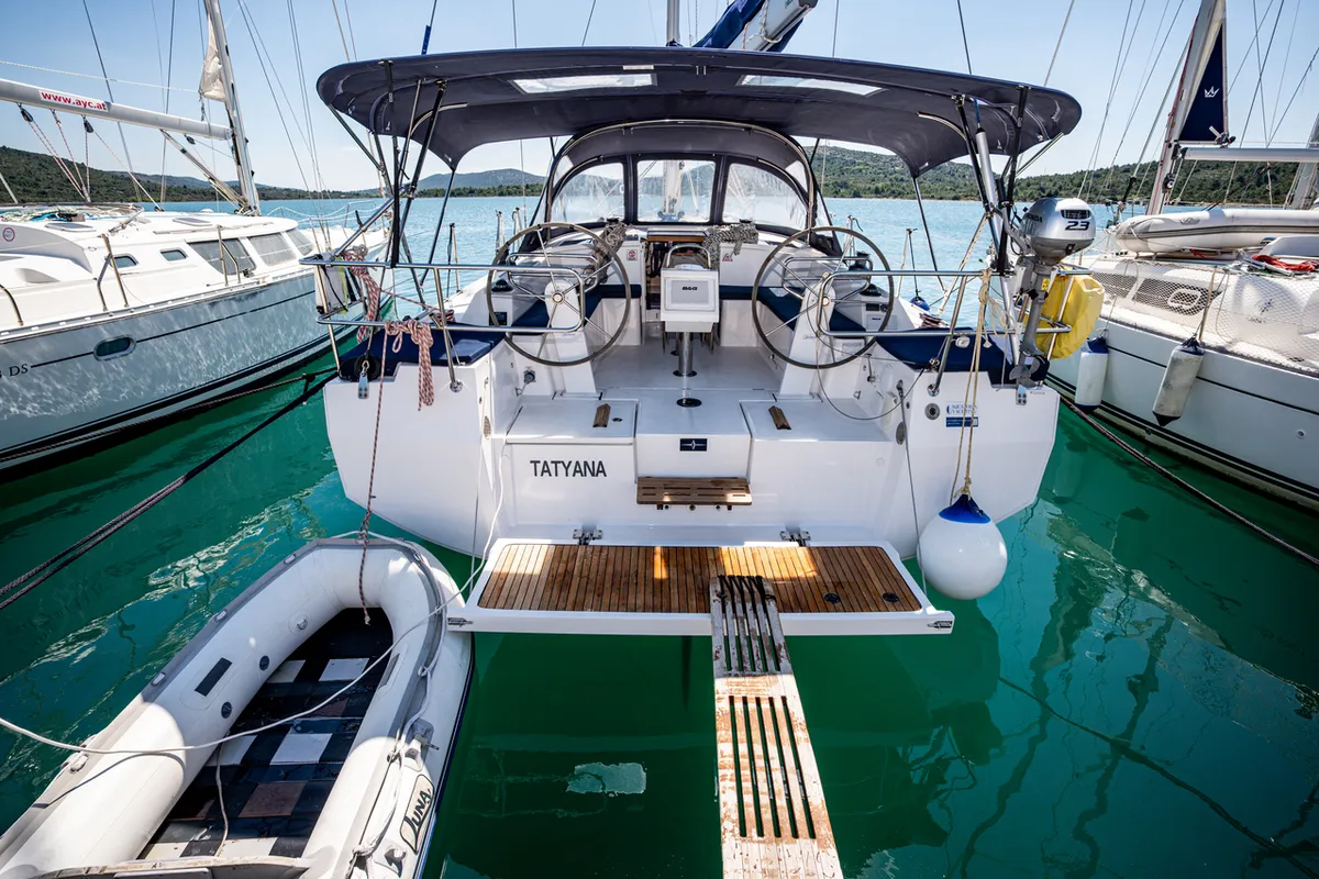 Tatyana, a Bavaria C42 sailboat at Pirovac, Croatia