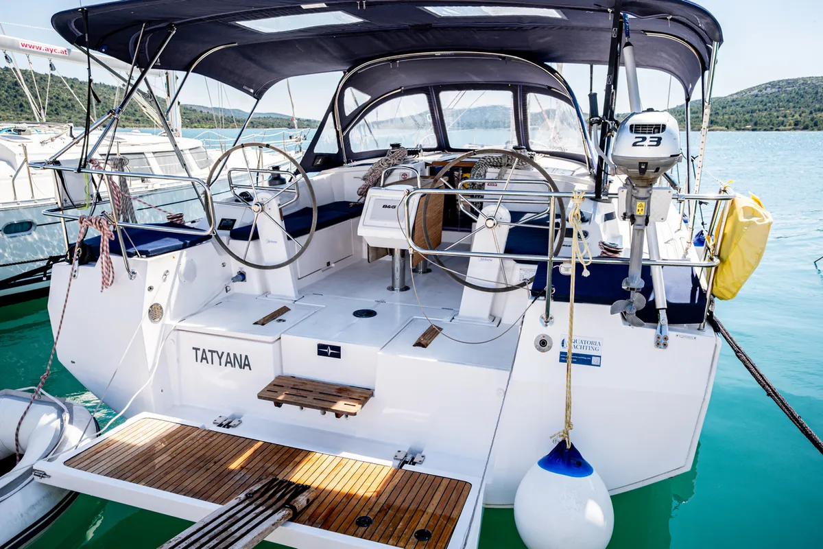 Tatyana, a Bavaria C42 sailboat at Pirovac, Croatia