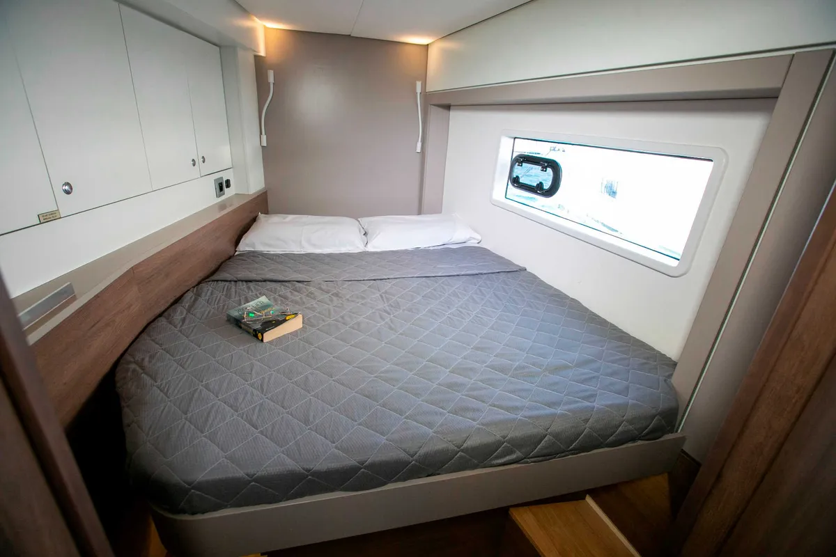 Cabin on Kos 42.6, a Bali 4.2 catamaran at Preveza, Greece