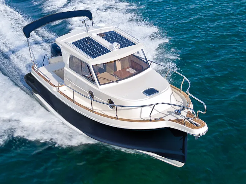 Exterior view of H3, a Leidi 660 motorboat at Grad Pula, Croatia