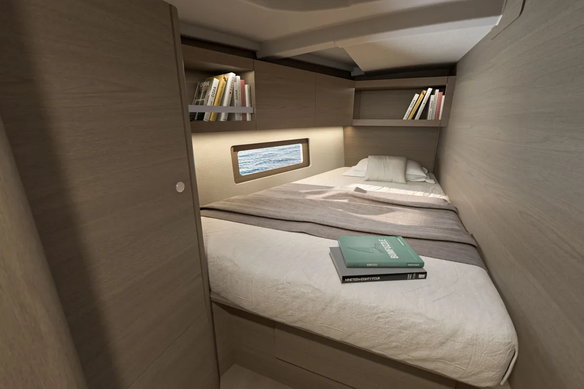 Cabin on Tempranillo, a Beneteau Oceanis 47 sailboat at Seget Donji, Croatia