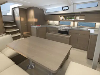 Galley of Tempranillo, a Beneteau Oceanis 47 sailboat at Seget Donji, Croatia