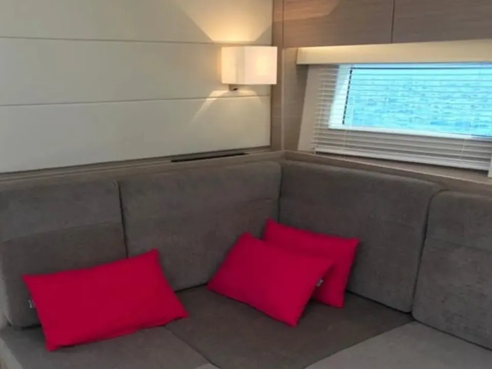 Salon of Ananija II, a Hanse 588 sailboat at Marmaris, Turkey