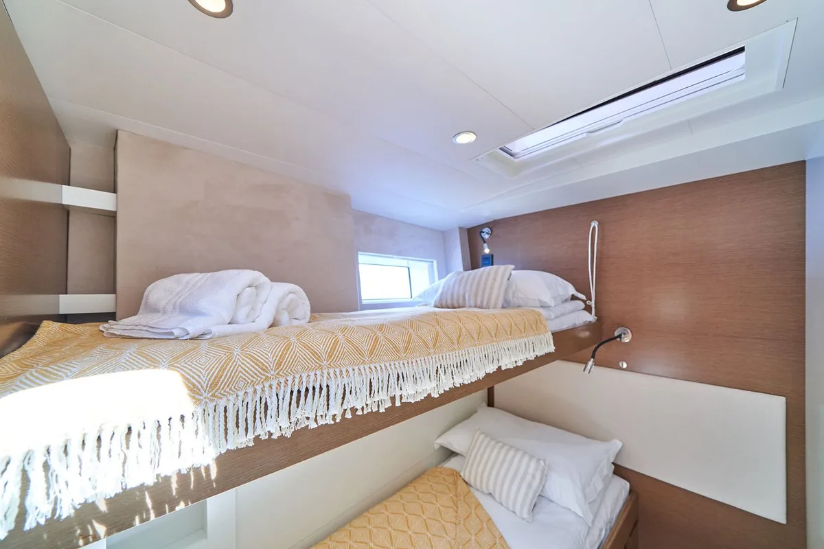 Cabin on Aenea, a CNB 76 sailboat at Grad Kaštela, Croatia