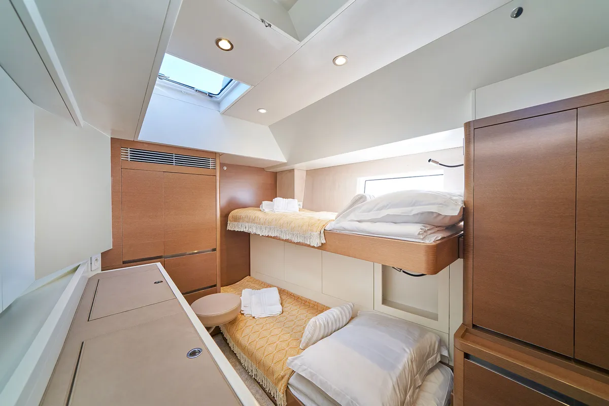 Cabin on Aenea, a CNB 76 sailboat at Grad Kaštela, Croatia