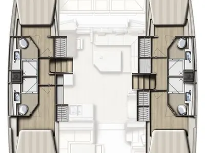Floor plan of Linda, a Bali 4.3 catamaran at Plan-d'Aups-Sainte-Baume, France