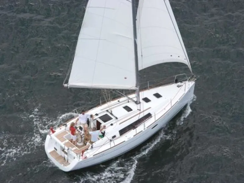 Exterior view of Dizzy Lizzy, a Beneteau Oceanis 34 sailboat at Altefähr, Germany