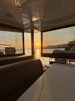 Salon of Serenity I, a Lagoon 52F catamaran at Grad Kaštela, Croatia
