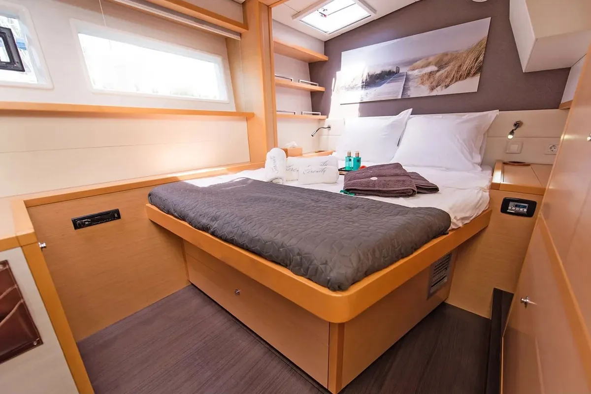 Cabin on Serenity I, a Lagoon 52F catamaran at Grad Kaštela, Croatia