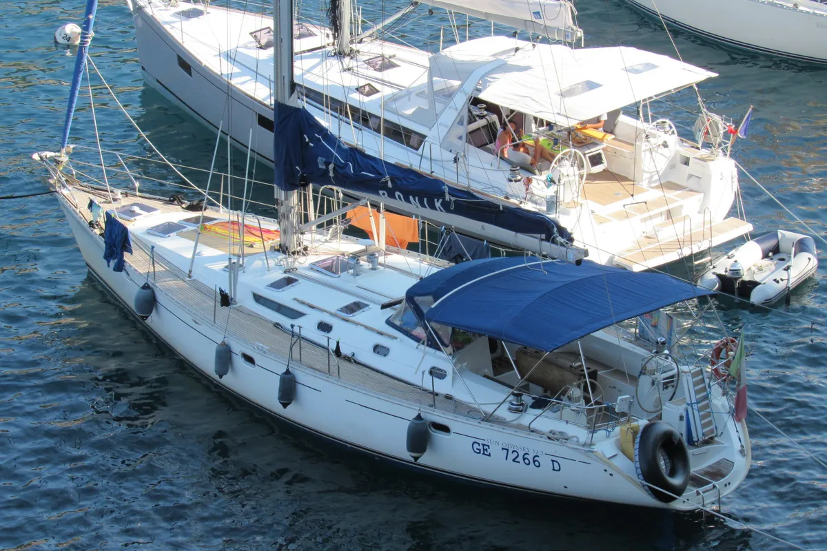 Cabin on Ronik, a Jeanneau Sun Odyssey 52.2 sailboat at Lipari, Italy
