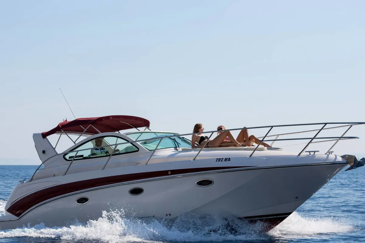 Exterior view of Habibi, a Pearl Sea 33 motorboat at Pirovac, Croatia