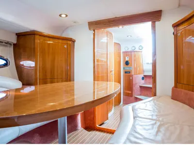 Cabin on Habibi, a Pearl Sea 33 motorboat at Pirovac, Croatia