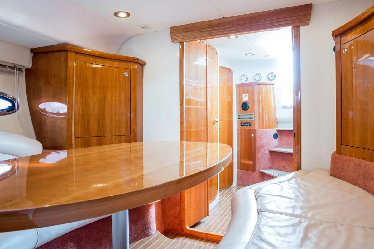 Cabin on Habibi, a Pearl Sea 33 motorboat at Pirovac, Croatia