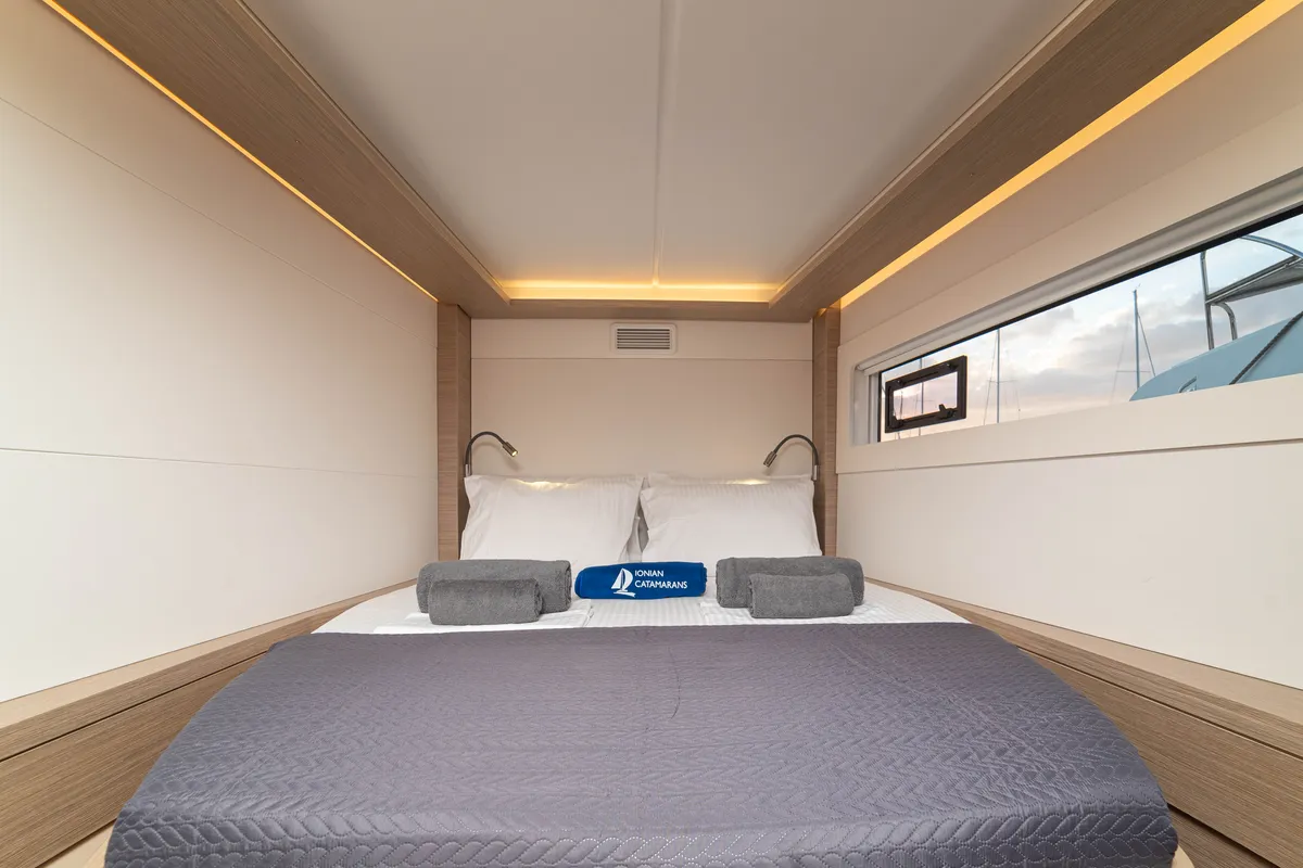 Cabin on Spiritus, a Lagoon 46 catamaran at Municipal Unit of Lefkada, Greece