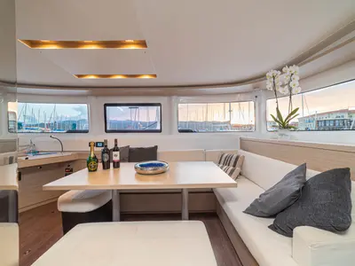 Salon of Spiritus, a Lagoon 46 catamaran at Municipal Unit of Lefkada, Greece