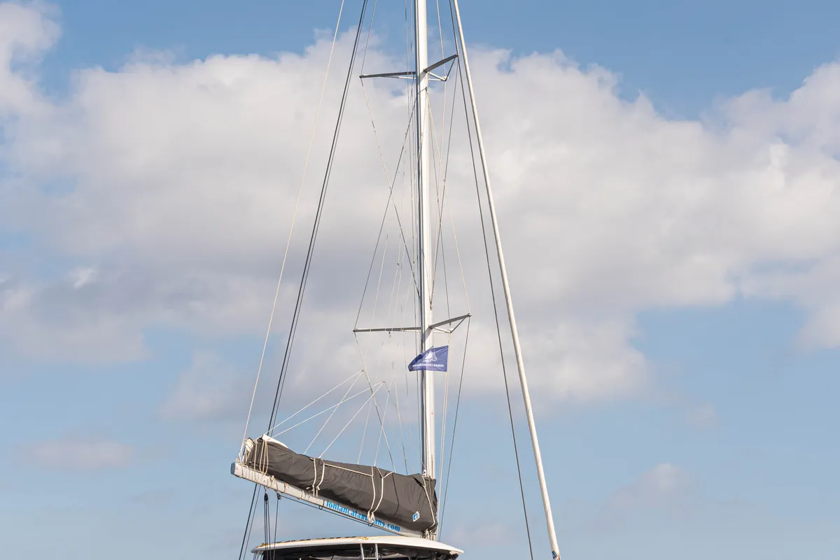 Exterior view of Spiritus, a Lagoon 46 catamaran at Municipal Unit of Lefkada, Greece
