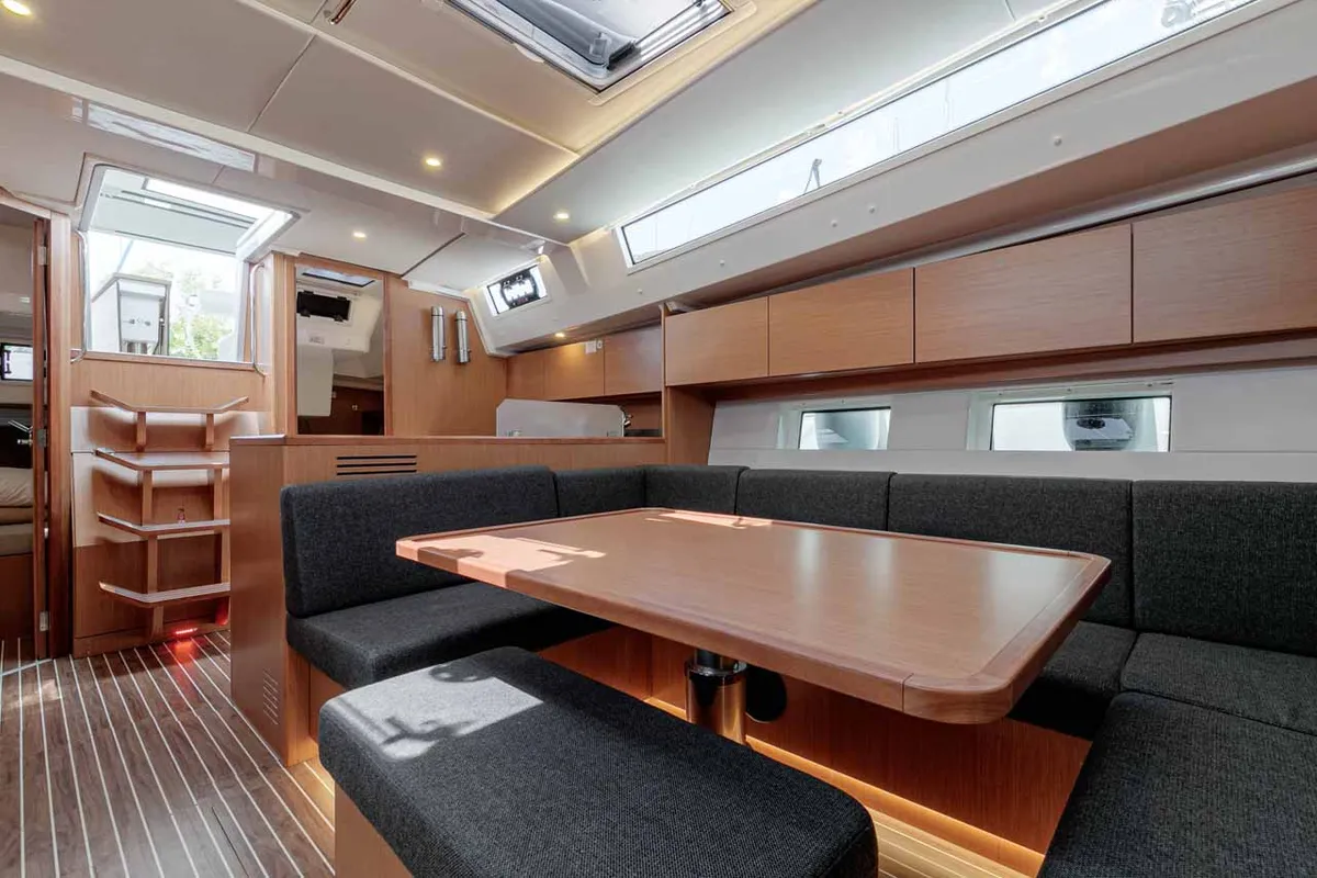 Salon of Kayleigh, a Bavaria C45 sailboat at Kontokali, Greece