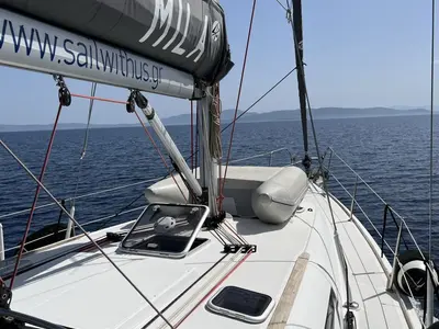 Deck of Mila, a Jeanneau Sun Odyssey 42i sailboat at Volos Municipality, Greece